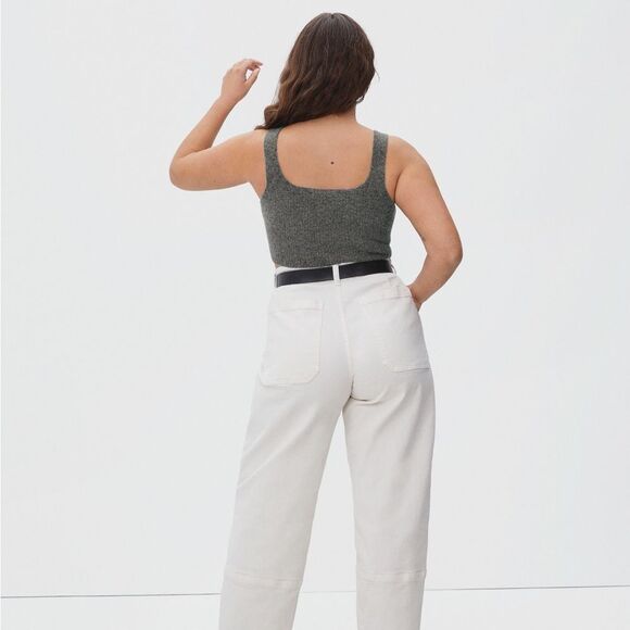Everlane The Cozy-Stretch Tank In Heathered Charcoal Size Medium Wool Blend NWT - Picture 3 of 8
